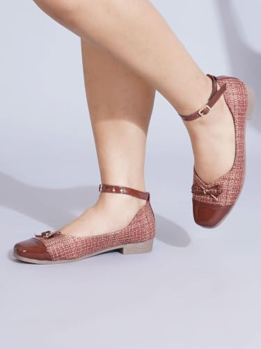 Image of TRYME Women's Slingback Ballet Flats | Closed Toe Casual Ballerina Shoes with Adjustable Strap, Cushioned Insole, Elegant Office Fashion Footwear