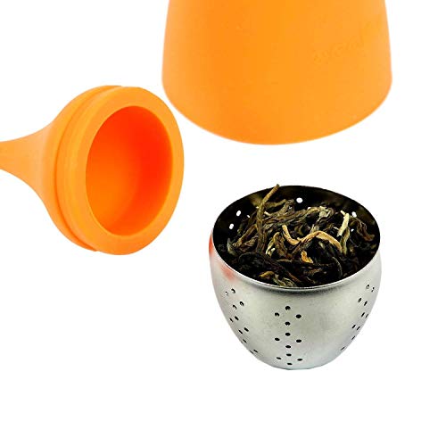 iNeibo Infusor de té, Filtro Té de Acero Inoxidable y silicona Alimenticio, Bola Infusiones con Recipiente Colador… - Imagen 4