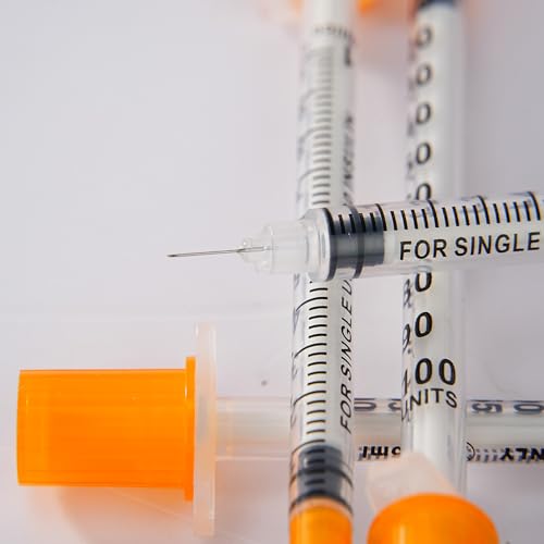 Disposable Syringes with Needle, U-100 31G 1ml 5/16 Inch (8mm) Syringes - 100 ct Box, Size: 1cc Syringe 31G 5/16inch Needles