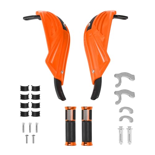 Couvre-poignées de guidon de moto 22mm 24mm aluminium caoutchouc orange pour customisation