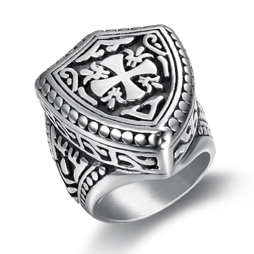 Bijou templier unique : bague en forme de croix de chevalier pour homme