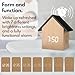 Driini Digital House-Shaped Alarm Clock with Temperature Display (Light Wood) – Modern Aesthetic - Cute Cube Frame and White LED Dimmer - Perfect Small Desk Clock for Bedside Table or Bedroom Mantle
