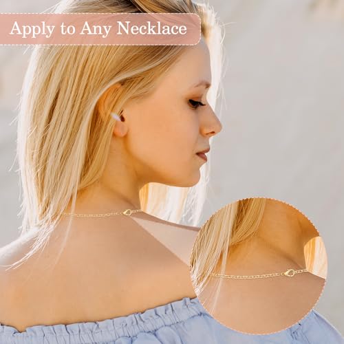 9 Stück Halskettenverlängerungen für Damen, Mabor Abnehmbare Halskette Edelstahl-Schmuckkettenverlängerung für Fußkettchen Armband Halskette (Gold/Silber/Roségold)