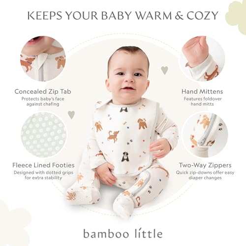 Image of Bamboo Little Soft Baby Footie Pajamas, Baby Clothes, Newborn Sleepers, 95% Viscose and 5% Spandex, 0-24 Months