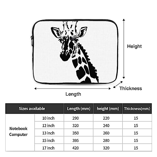 Black and White Giraffe Laptop Sleeve Case 17 Inch Suitable for Notebook Computer Tablet Traveling Carrying Simple Case4