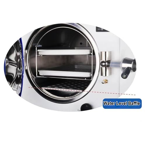 Máquina digital de autoclave de vapor al vacío, capacidad de 18 L, acero inoxidable de 1100 W con bandeja de instrumentos y tubo de drenaje para una esterilización eficiente