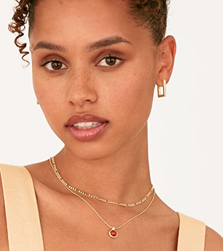 PAVOI 14K Gold Plated 925 Sterling Silver Post Square Hoop Earrings | Geometric Rectangle Gold Hoop Earrings for Women4