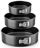 Nutrichef Set 3 Tortiera Apribile 15-20-25 cm in Acciaio Antiaderente con Chiusura in Acciaio Inox, Tortiera per Dolci, Cheesecake, Teglie da Forno per Torta, Resistente fino a 230°C