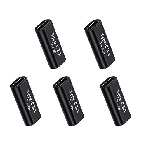 USB Type C 変換 アダプタ (5個) メス to メス USB C 中継アダプタ 5A 急速充電＋10Gbps 高速データ転送 タイプC 延長コネクタMac Book Pro、Sam sung Galaxy S8、Nexus 6P 5X、L G G5 V20、Goo gle PixelなどのType Cデバイスに対応