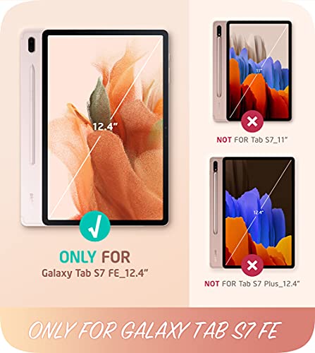 I-Blason Cosmo Case For Samsung Galaxy Tab S7 Fe 12.4" 2021 Release Only, Full-Body Trifold With Built-In Screen Protector Protective Smart Cover With Auto Sleep/Wake & Pencil Holder (Marble) #TOP1