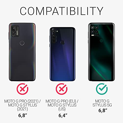 Kwmobile Wallet Case Compatible With Motorola Moto G Stylus 5G - Case Fabric And Faux Leather Phone Flip Cover - Grey/Black #TOP5