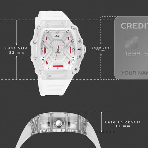 Image of SF Maiden Voyage Sport Watch Quartz Analog with White Dial White Silicon Strap Watch for Men - 77178PP05W