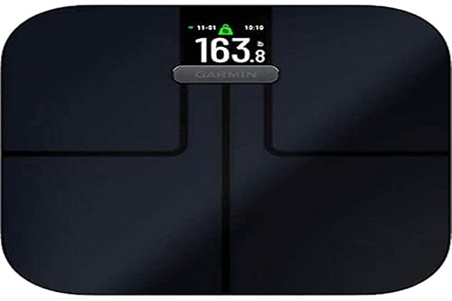 Garmin Index S2, báscula inteligente con conectividad inalámbrica, mide grasa corporal, músculo, masa ósea, agua corporal y más, color negro