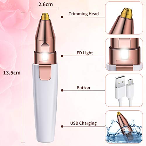 Aufgerüstet Elektrorasierer für Damen mit Licht,Elektrorasierer für Damen mit 2 Entfernungsköpfen geliefert,Augenbrauen Rasierund Gesichtshaarentferner für Gesicht Körper - Image 3