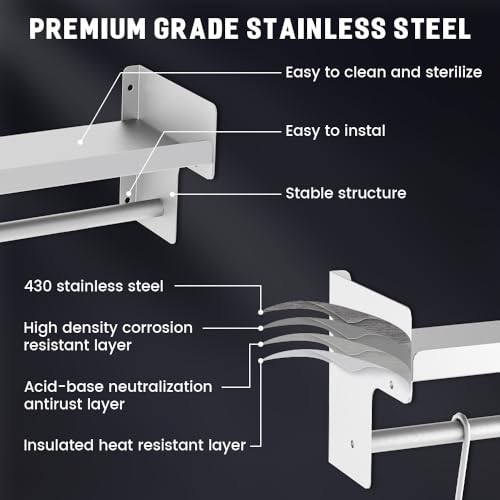 Image of 30 inchx30 inch Stainless Steel Stove Backsplash - Range Backsplash with Shelf & Knife Holder - Kitchen Wall Splash Guard with Pre-Drilled for Easy Installation & Easy Clean