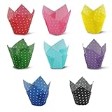 Juego de moldes de tulipán para hornear magdalenas, moldes para magdalenas, papel a prueba de grasa, 200 unidades