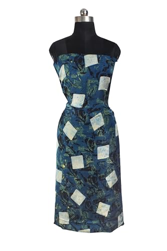Image of Ethnics of Kutch Womens's Ajrakh Modal Silk Natural Dye Hand Block Print Unstitched Kurta Fabric