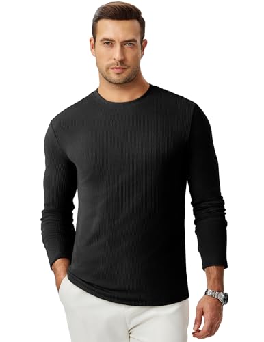 JMIERR Mens Muscle Slim Fitted Lightweight T Shirts Ribbed Anti-Wrinkle Crewneck Gym Workout Long Sleeve4