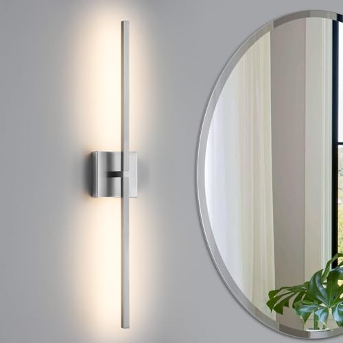 Photo 1 of Bathroom Vanity Light Fixtures - 30inch Dimmable Brushed Nickel Bathroom Lights Over Mirror 18W LED Vanity Light Bar 3500K Modern Wall Sconce Lighting for Mural