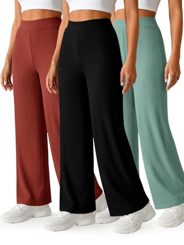 Image of Prenuem Women's High Waist Flared Korean Trousers, Trendy Casual Wear for Daily & Travel Use (Available in Plus Size)