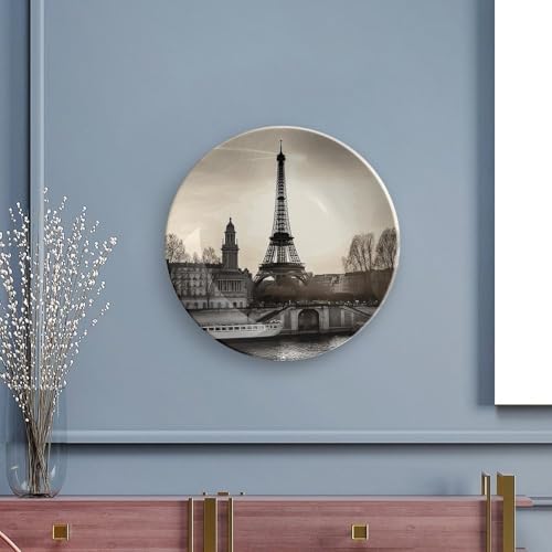 Plato decorativo de porcelana estilo Viaje París 7 pulgadas miniatura 5