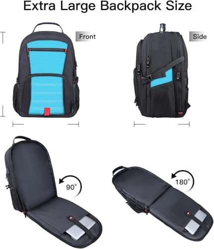 Image of ANTERK Extra Large Backpack, Travel Backpack, Sturdy TSA Water Resistant 17.3 Inch Carry on Backpacks, Anti Theft Business Computer Backpacks Gifts for Men Women, Lake Blue