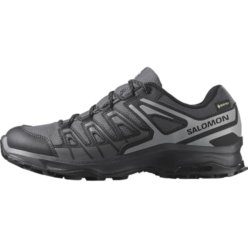 Salomon hombre Extregra GORE-TEX, zapatillas de senderismo versátiles y cómodas, perfectas para excursiones en aventuras al aire libre, Asfalto y negro, 45 ⅓