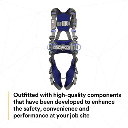 Image of 3M DBI-SALA ExoFit X300 Comfort Construction Positioning Safety Harness, Construction Fall Protection, Aluminum Back and Hip D-Rings, Auto-Locking Quick Connect Leg and Chest Buckles, 1113120, X-Small
