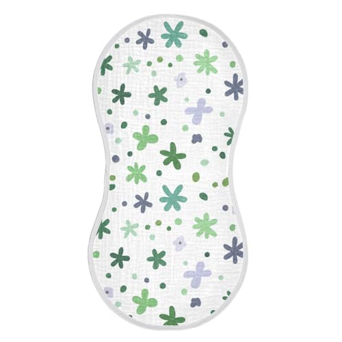 Boho Simple Style Galaxy Leaves Flowers Cotton Burp Cloths Baby Soft and Absorbent spit up Rags for Unisex boy and Girl Set of 2, 22x11in2