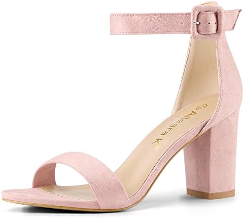 Allegra K Women's Open Toe High Chunky Heel Buckle Ankle Strap Sa...