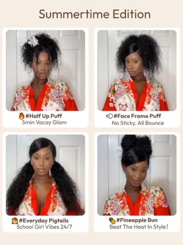 Image of Bouncy Water Wave Curly Human Hair Wigs Pre Cut 13x4 HD Lace Frontal Pre Everything Glueless Big Curly Water Wig 180% Density Pre Plucked Bleached Knots Put On and Go 20Inch Beginner friendly
