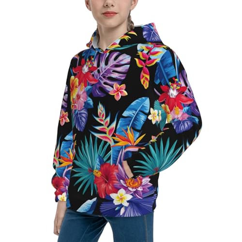 Tropical Palm Leaves Kid Hoodies Boys Sweatshirts Girls Pullover with Pocket2