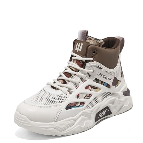 and Breathable Wide Basketball Shoes for Men, Also Ideal for Running and Walking. Extra Wide High - top Sneakers with Ankle Support, Combining Trend and Comfort (Blue,10)