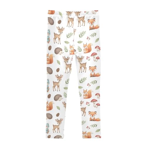 Girls Leggings Size 4T Deer Fox Fall Yoga Stretchy Pants Comfortable Girl Clothes for School Dance2
