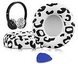 SoloWIT® Cuscinetti Auricolari Ricambio per Beats Solo 2 e Solo 3 Wireless On-Ear Cuffia con morbida pelle proteina/memory foam/nastro adesivo forte - Leopardo Delle Nevi