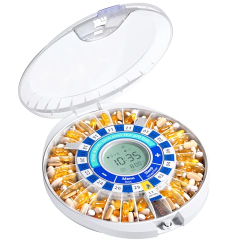 Daviky Automatic Pill Dispenser for Elderly with Alarm, 28-Day Electronic