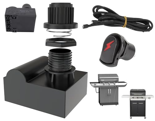 G511-0055-W1 Grill Igniter Kit for Charbroil Grill Replacement Parts Charbroil Ignition Switch 80018343 4-Outlets Electronic Ignition Module w/ Wires & 1 Push Button for Charbroil Surefire Ignitor