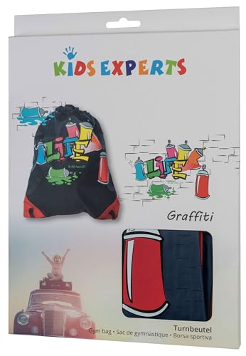 Sac à chaussures pour enfants bleu graffiti résistant 39x33.5cm