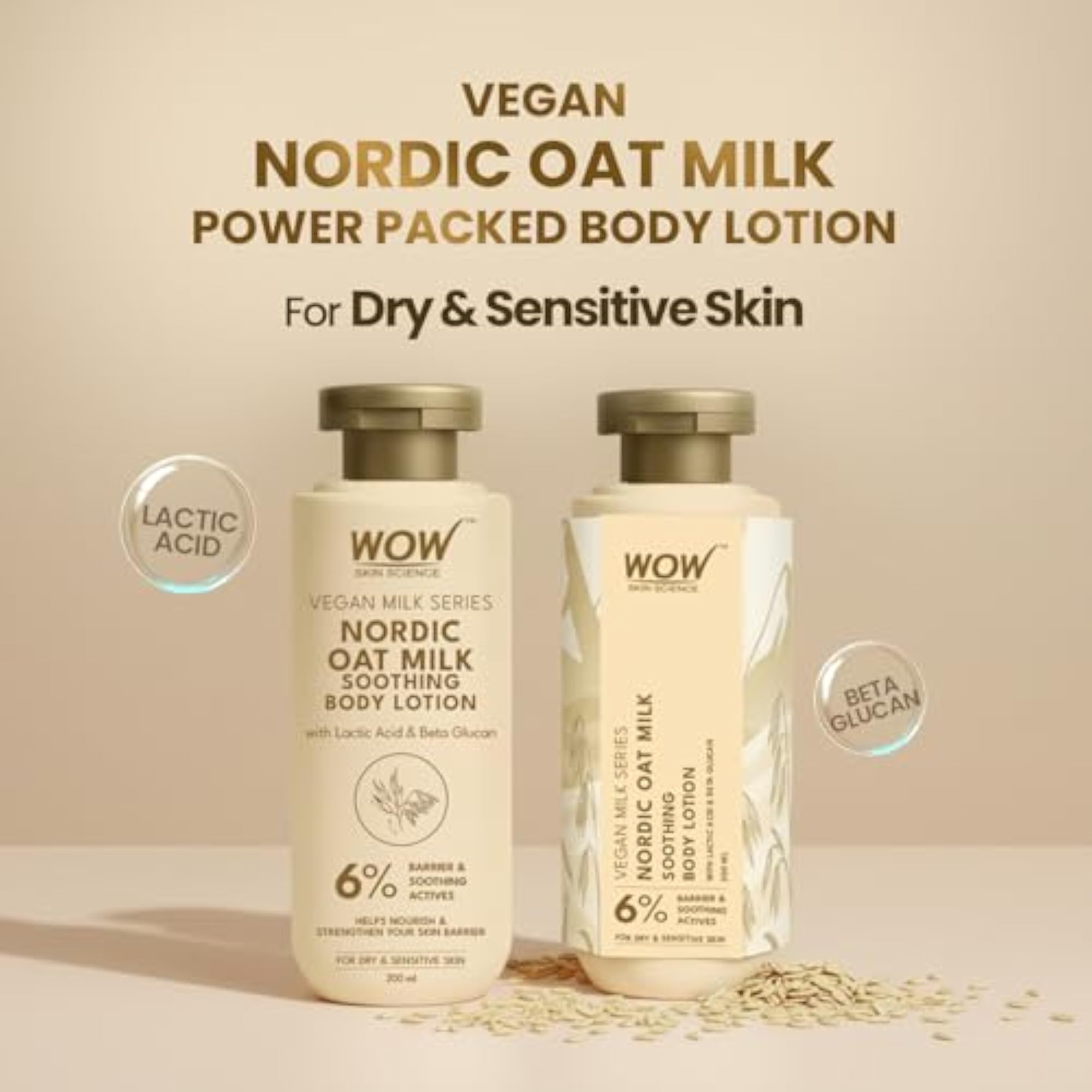 WOW Skin Science Vegan Nordic Oat Milk Body Lotion, 200ml