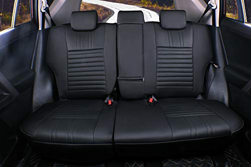 Image of EKR Rav4 Seat Covers Custom Fit for Toyota Rav4 XLE,Platinum,Limited 2013-2018 & SE 2016-2018, Leather Car Seat Cover Full Set for SUV,Faux Leather(Black)