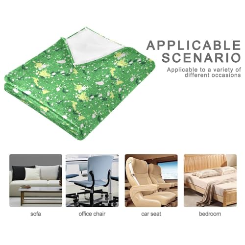 Couverture douce pour canapé jeté de lit moucheté vert