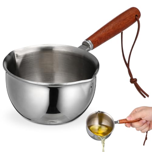 BESTOYARD 1-Quart Stainless Steel Milk Pot with Double Pouring Lips – Spill-Free Heating & Melting for Stove, Induction, Tea & Chai