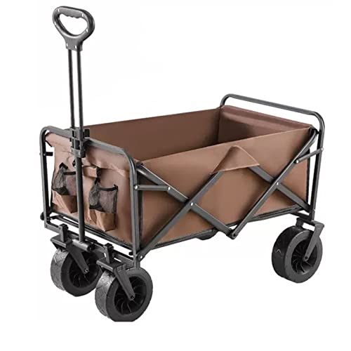 Zusammenklappbarer Kinderwagen, Robuste Strandwagen, Zusammenklappbar Mit Geräuschlosem Und Leichtgängigem Lager, Geländegängige Gartenwagen Mit Bremse for Lebensmittel, Outdoor(C)