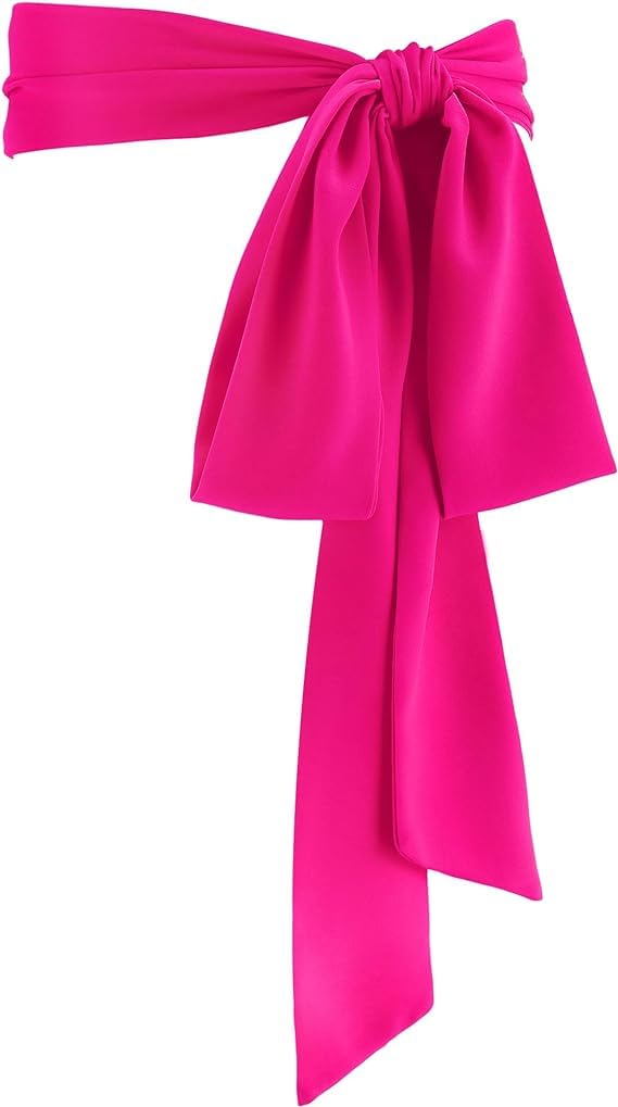 Theaque Unisex Hot Pink Women Chiffon Sash Belt Dress Sash Waist Belt For Special Occasion Bridal Wedding Prom Formal 3'' Wide (Hot Pink)