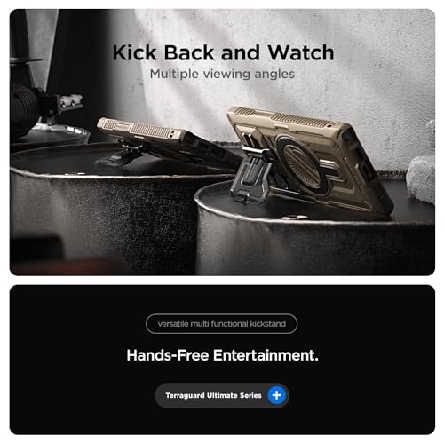 VRS DESIGN Terra Guard Ultimate for Samsung Galaxy S24 ULTRA case cover [MagSafe compatible] with Camera lens Protector Kickstand - Khaki