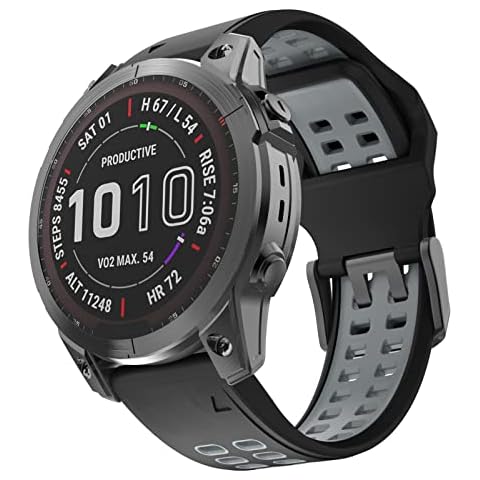 ISABAKE Replacement Strap for Fenix 7, 22mm Width QuickFit Silicone Watch Band for Fenix 5/5 Plus, Fenix 6/6 Pro, Forerunner 935/945, Approach S60 Cover