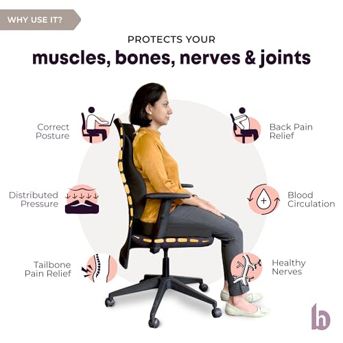 Image of betterhood PosturePro Seat Cushion & Back Support for Office Chair Combo, Ergonomic Memory Foam Sitting Pillow, Lumbar Support Seat Cushion for Chair, Coccyx Cushion for Tailbone Pain Relief (Black)