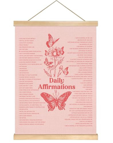 Daily Affirmations Wall Art Poster (Pink Butterfly)