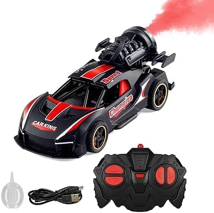 1:36 Die-Cast RC Drift Car with Smoke Effect, 2.4GHz Remote Control Racing Car with LED Light & Sound, Rechargeable Battery, High-Speed Drift Toy Car for Kids & Adults