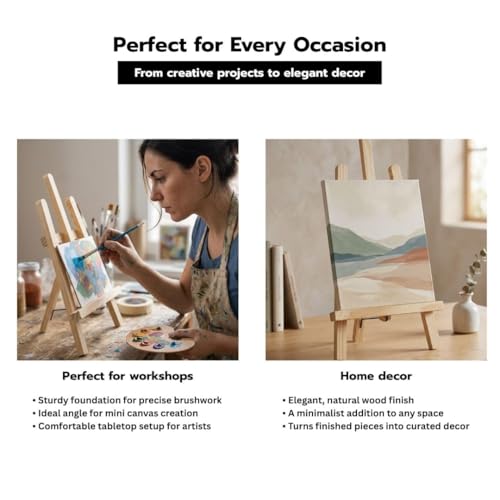 Image of Grandink 18 Inch Wooden H-Frame Tabletop Easel Stand 12mm (Pack of 1) | Lightweight durable easel for canvas painting, sketching, presentations, home decor, studio use & exhibitions.